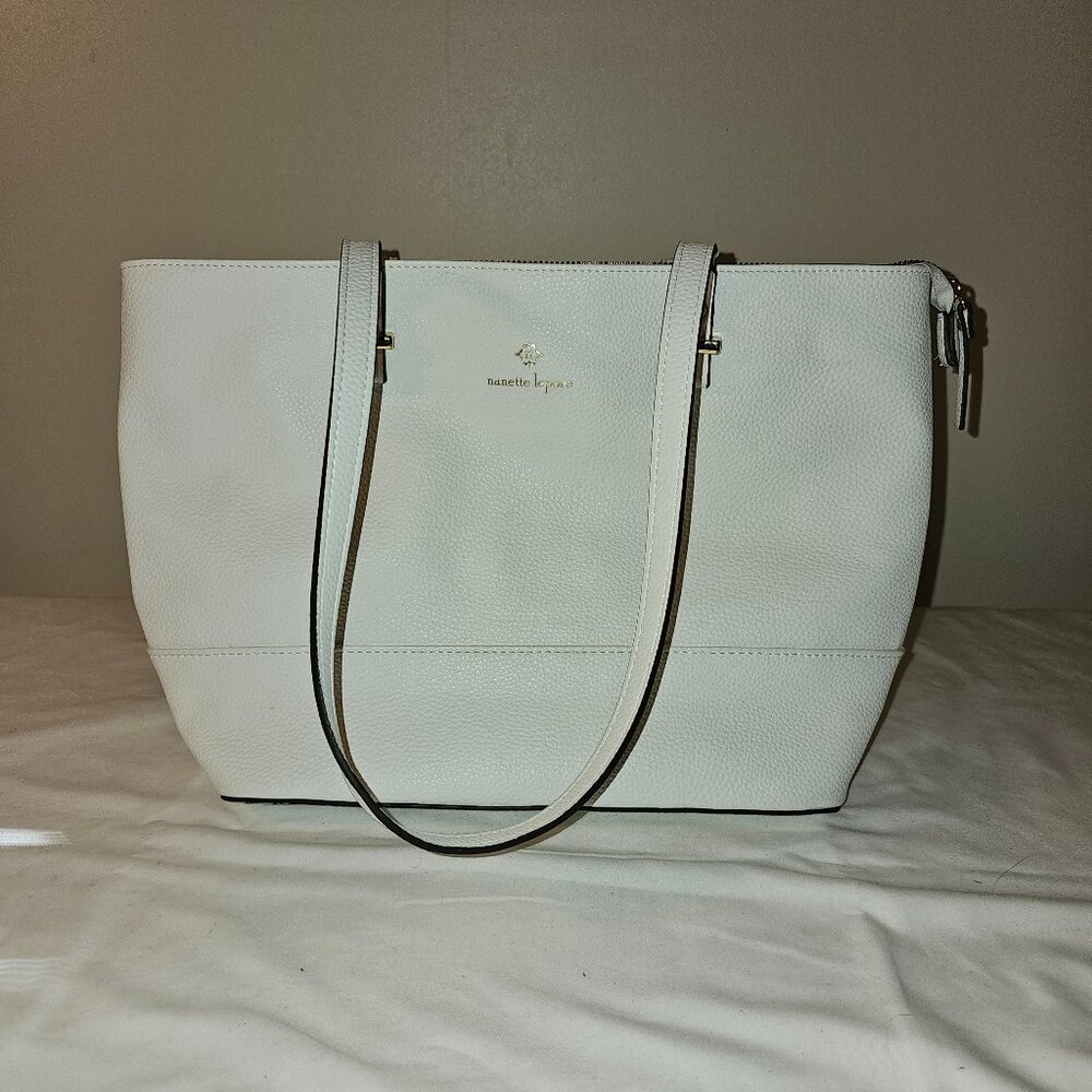 Nanette Lepore Faux Leather Ivory Tote